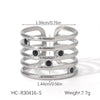 Wholesale Oil Drop Open Ring Titanium Steel Geometric Asymmetrical Hand Jewelry For Women