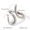 Wholesale Oil Drop Open Ring Titanium Steel Geometric Asymmetrical Hand Jewelry For Women