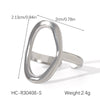 Wholesale Oil Drop Open Ring Titanium Steel Geometric Asymmetrical Hand Jewelry For Women