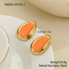 Wholesale Oil Drop Shaped Geometric Stainless Steel Electroplated Earrings For Women