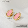Wholesale Oil Drop Shaped Geometric Stainless Steel Electroplated Earrings For Women