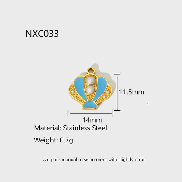 Wholesale Oildripping Scallop Dolphin Flamingo Return Pattern Stainless Steel Pendant Jewelry Accessories