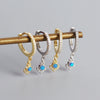 Wholesale Opal Earrings 925 Silver Geometric Light Luxury Style Electroplated