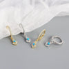 Wholesale Opal Earrings 925 Silver Geometric Light Luxury Style Electroplated