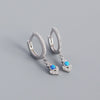 Wholesale Opal Earrings 925 Silver Geometric Light Luxury Style Electroplated