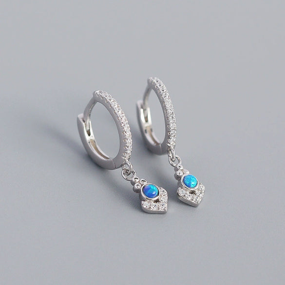 Wholesale Opal Earrings 925 Silver Geometric Light Luxury Style Electroplated