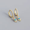 Wholesale Opal Earrings 925 Silver Geometric Light Luxury Style Electroplated