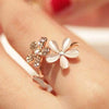 Wholesale Opal Flower Open Ring With Micro Diamond Alloy Material Flower Pattern For Women