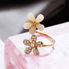 Wholesale Opal Flower Open Ring With Micro Diamond Alloy Material Flower Pattern For Women