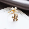 Wholesale Opal Flower Open Ring With Micro Diamond Alloy Material Flower Pattern For Women