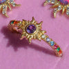 Wholesale Opal Zircon Copper Literature And Art Geometric Style Rotatable Decompression Ring Necklace For Women