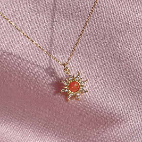 Wholesale Opal Zircon Copper Literature And Art Geometric Style Rotatable Decompression Ring Necklace For Women