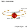 Wholesale Open Bracelet Made Of Stainless Steel And Czech Imported Glass With Geometric Design And Electroplating Process