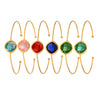 Wholesale Open Bracelet Made Of Stainless Steel And Czech Imported Glass With Geometric Design And Electroplating Process
