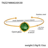 Wholesale Open Bracelet Made Of Stainless Steel And Czech Imported Glass With Geometric Design And Electroplating Process