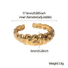 Wholesale Open Female Titanium Steel Ring With Irregular Random Pattern And Gold Plated Electroplating