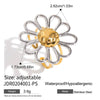 Wholesale Open Ring Stainless Steel Geometric Daisy Flower Electroplating For Women