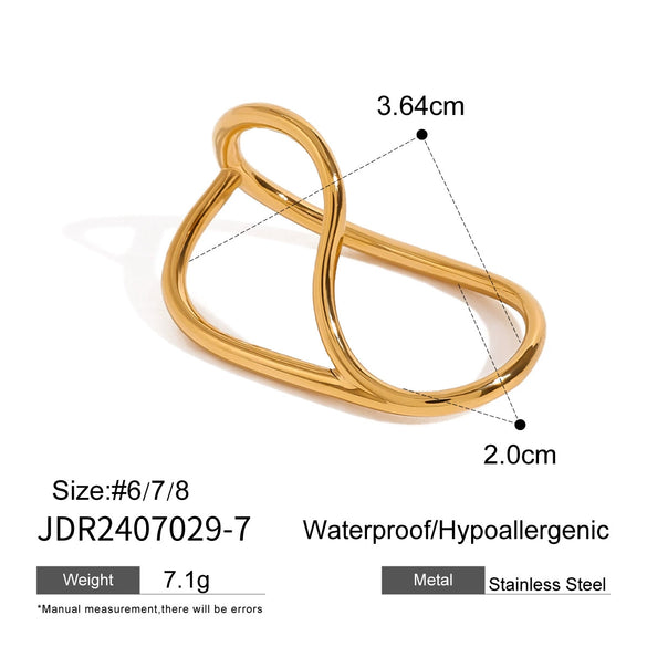 Wholesale Open Ring Stainless Steel Geometric Design Electroplating Female Jewelry