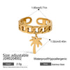 Wholesale Open Ring Stainless Steel Geometric Design Electroplating Female Jewelry