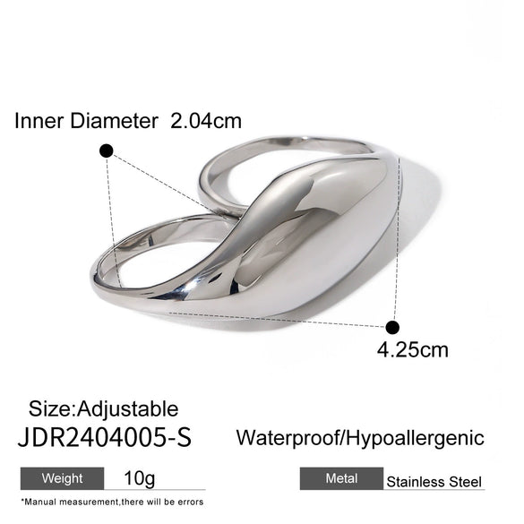 Wholesale Open Ring Stainless Steel Geometric Design Electroplating Female Jewelry