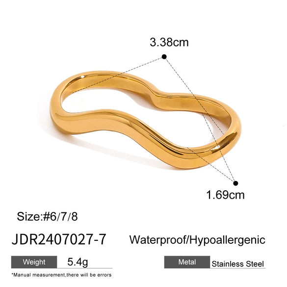 Wholesale Open Ring Stainless Steel Geometric Design Electroplating Female Jewelry