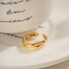 Wholesale Open Ring Stainless Steel Geometric Snake Design Electroplated Light Luxury Niche Cold Style For Women