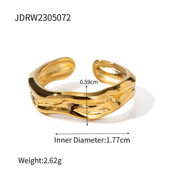 Wholesale Open Ring Stainless Steel Geometric Snake Design Electroplated Light Luxury Niche Cold Style For Women