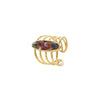 Wholesale Open Ring Titanium Steel Electroplated Natural Stone Inlaid Geometric Light Luxury Style