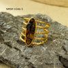 Wholesale Open Ring Titanium Steel Electroplated Natural Stone Inlaid Geometric Light Luxury Style