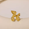 Wholesale Open U Shaped Geometric Stainless Steel Ring With Electroplating For Women In Ins Style