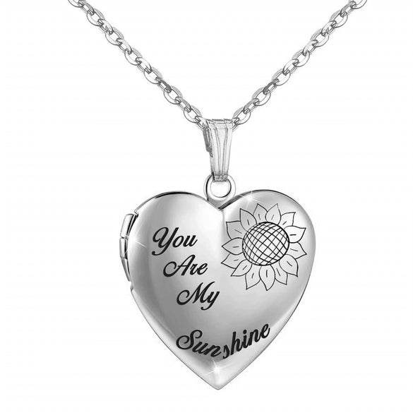 Wholesale Openable Heartshaped Pattern Photo Frame Photo Box Pendant Necklace In Stainless Steel With Electroplating For Women