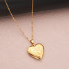 Wholesale Openable Heartshaped Pattern Photo Frame Photo Box Pendant Necklace In Stainless Steel With Electroplating For Women