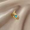 Wholesale Opening Adjustable Simple Cartoon Crown Pattern Brass Ring With Electroplating