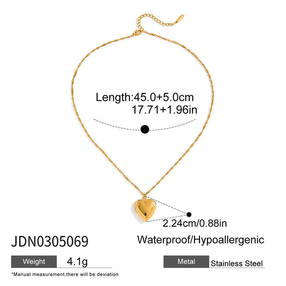 Wholesale Opening And Closing Heart Necklace In Titanium Steel And Stainless Steel With Geometric Pattern And Electroplating For Women