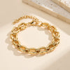 Wholesale Original Design Geometric Real Gold Plated Stainless Steel Cuban Chain Bracelet For Women