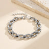Wholesale Original Design Geometric Real Gold Plated Stainless Steel Cuban Chain Bracelet For Women