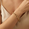 Wholesale Original Design Geometric Real Gold Plated Stainless Steel Cuban Chain Bracelet For Women