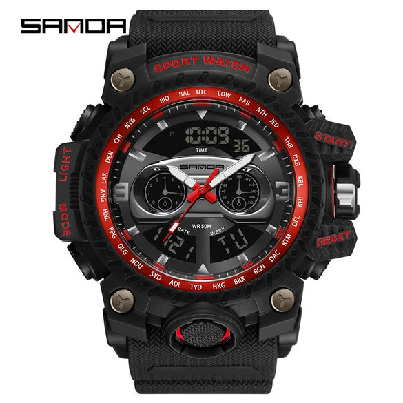 Wholesale Outdoor Sports Watch Tpu Strap Abs Case Acrylic Mirror Round Dial