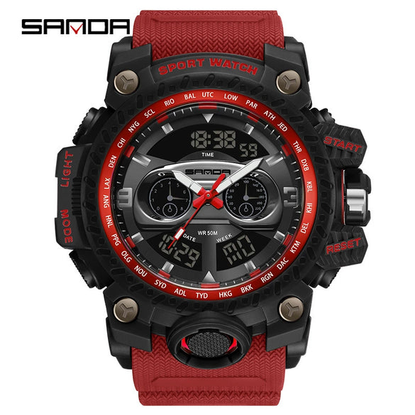 Wholesale Outdoor Sports Watch Tpu Strap Abs Case Acrylic Mirror Round Dial