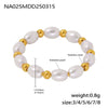 Wholesale Oval Bead Ring Stainless Steel Gold Bead Geometric Pattern Light Luxury Niche Design Electroplated Jewelry For Sweet Girls