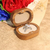 Wholesale Oval Black Walnut Vintage Jewelry Carving Ring Box For Women