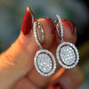 Wholesale Oval Copper Geometric Platinum Plated Women's Earrings