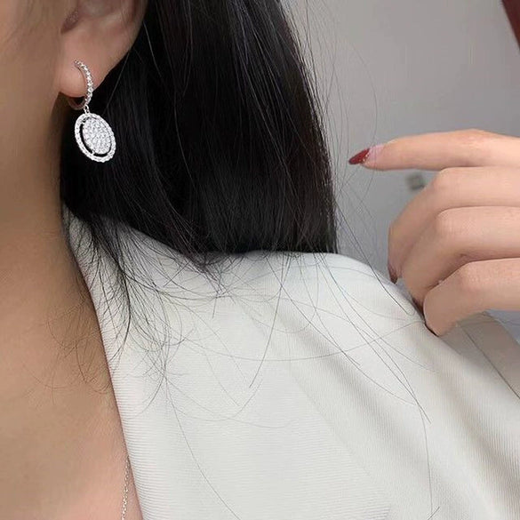 Wholesale Oval Copper Geometric Platinum Plated Women's Earrings