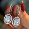 Wholesale Oval Copper Geometric Platinum Plated Women's Earrings