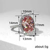 Wholesale Oval Copper Jewelry Geometric Style Inlaid Zircon Women's Ring