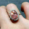 Wholesale Oval Copper Jewelry Geometric Style Inlaid Zircon Women's Ring