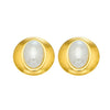 Wholesale Oval Geometric Motherofpearl Stainless Steel Earrings With 18K Gold Electroplating For Women