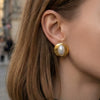 Wholesale Oval Geometric Motherofpearl Stainless Steel Earrings With 18K Gold Electroplating For Women
