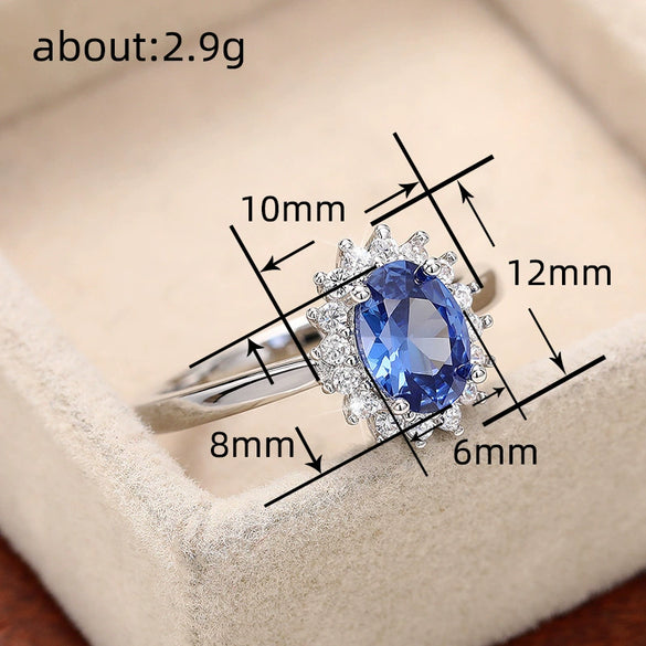 Wholesale Oval High Sense Geometric Copper Ring Inlaid Zircon For Women