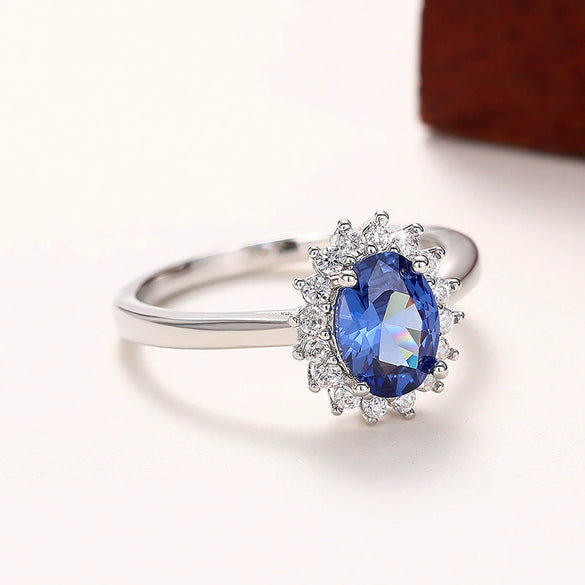 Wholesale Oval High Sense Geometric Copper Ring Inlaid Zircon For Women